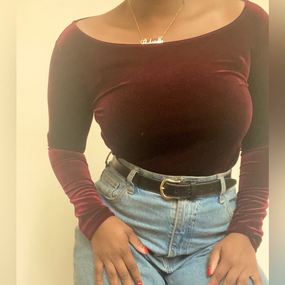 Velvet Burgundy Vintage Top
